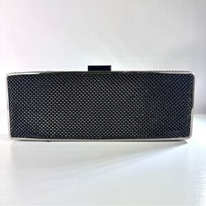 Whiting & Davis‎ Beaded Mesh Clutch in Black/Silver